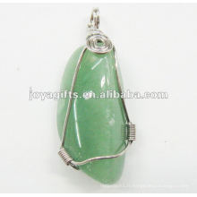 Pendentif vert aventurine enroulé